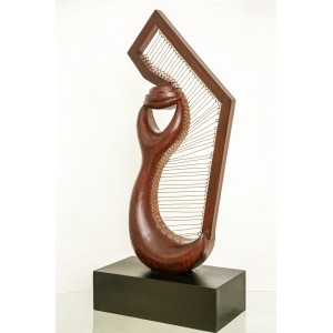 Sahar Atta, 24 X 11 X 1, Sheesham Wood, Gold Metal Wires, Harmony, AC-SAAT-001